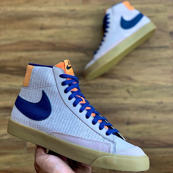 Nike Other - Nike Blazer High Nike ID “Pastel beige Royal Blue”
